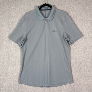 Lululemon Shirt Mens M Blue Cast Tech Pique Polo Bellagio Las Vegas